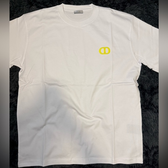 Dior Other - Dior White Crew Neck Tee Yellow Neon Logo Simple Men’s Size XL